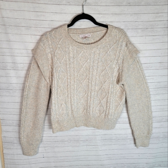 SINCERLY JULES CREAM CROP SWEATER, SZ LARGE - Picture 1 of 9